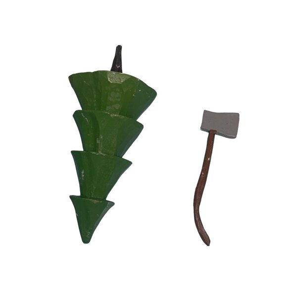 Vintage Santa Claus Tree And Axe Folk Art Style Hand Carved Collectible Wooden - Picture 11 of 12